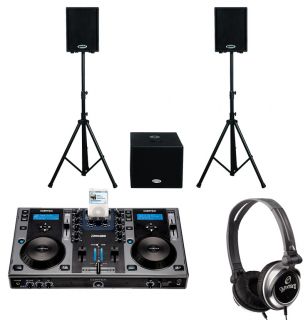    300 PRO DJ DIGIAL MUSIC IPOD MIXER HEADPHONES (2) 10 SPEAKERS & SUB