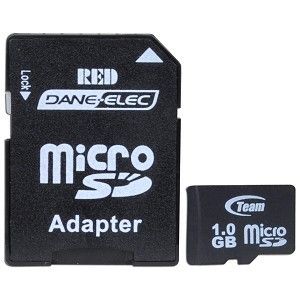 New Dane Elec 1GB 1024mb TF microSD Memory flash Card + MicroSD to SD 