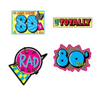 1980s 80s Decade Theme Party Cutout Sign Decorations