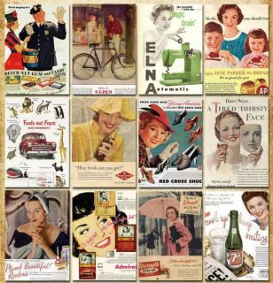 Vintage Retro 1950s Advertising Postcards Greeting Cards Mad Men 