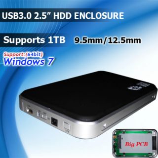 USB3 0 External 2 5 12 5mm Supports 1TB HDD Hard Disk Enclosure Case 