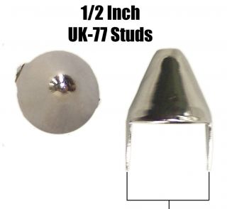 PRONG ENGLISH CONE STUDS 1 2 INCH UK77 SILVER USA MADE HIGH QUALITY 