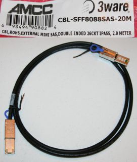 3Ware AMCC Mini SAS 26KT Ipass Cable CBL SFF8088SAS 20M