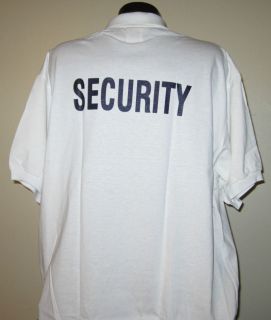Lion Apparel Security White Three Button Collar Polo Shirt New