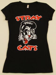   shirt Rockabilly Cool Cat Tattoo Womens Juniors Tee Brian Setzer