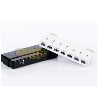 USB 3 0 SuperSpeed 5Gbps 7 Port Hub with AC Power Adapter