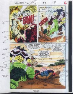90s Hulk Wonder Man 27 Marvel Universe Comic Book Color Guide Art 