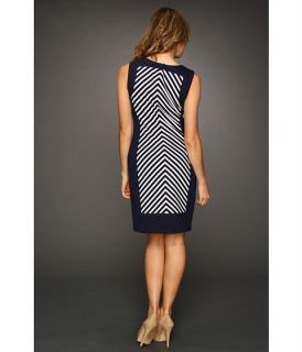 Calvin Klein Chevron Striped Sheath Dress   Zappos Free Shipping 