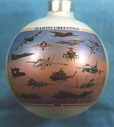   F4U Airplane Christmas Ball Ornament w A E Housman Quote
