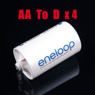 Sanyo Eneloop Battery Adapter Converter AA R6 to D R20 x 4