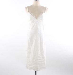 1505 Dolce Gabbana White Dress with Lace Deco IT44