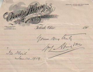 William Abingdon Autographed 1909 Sheet Actor Committed Suicide D 1918 