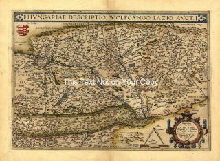 Large A1 Old Abraham Ortelius Hungary New Antique Map