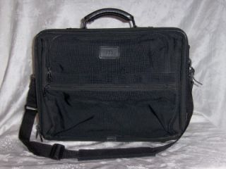 Tumi Black Nylon Leather 17 Weekender Carry on Suitcase Briefcase 