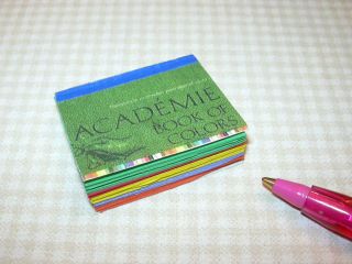 Miniature Academie Book of Construction Paper Blue Dollhouse 