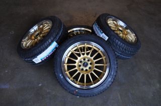 Drag Wheels and Achilles Tires DR 41 15x7 4x100 et35 Gold Rim scion Xb 