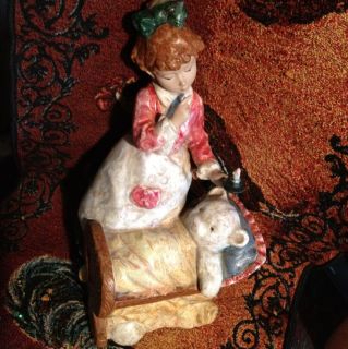 PORCELANA ARTISTICA LEVANTINA HAND PAINTED WOMAN WITH Serving Tray
