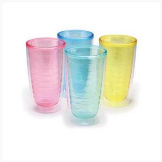 Insulated Double Wall Tumblers Plastic Glasses New