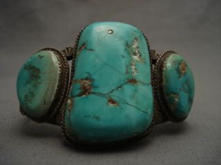 Enormous Old Navajo Cerrillos Turquoise Silver Bracelet