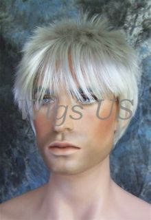 Large Mens Wigs Sexy Silver Adam Lambert Costume Wig US Seller Last 