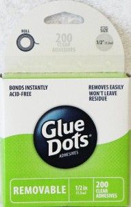 Glue Dots Brand Adhesives Removable 1 2 inch 200 Clear Dots Double 