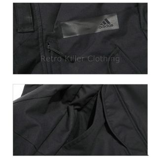 Adidas Cargo Parker Black Football Managers Bench Hooded Coat Jacket 
