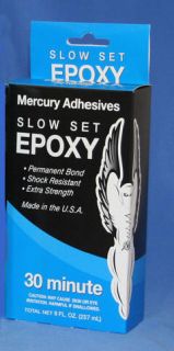 Mercury Adhesives CA Glue 8 oz Epoxy 30 Minute Set Resin Hardner Made 