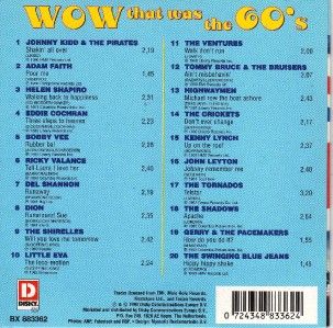 WOW That Was The 60s CD1 Shadows Ventures Dion Helen Shapiro Bobby 