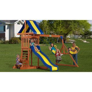 New Adventure Playsets Providence Kids Playground Swing Set with Snack 