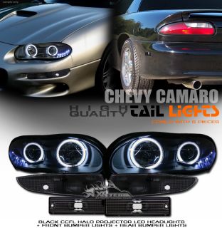  CCFL Halo LED Projector Headlights Front Rear Bumper Lights