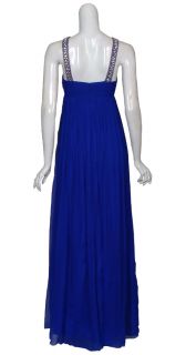 Aidan Mattox Striking Cobalt Silk Eve Gown Dress 2 New
