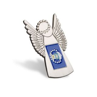 Air Force Angel Silver Antique USAF Flag Pin
