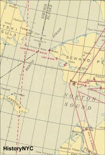 1941 Aeronautical Chart Alaska Soviet Union