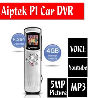 AIPTEK P1 Car Camcorder 720p Vehicle DVR MP3 Player Camera Voice 