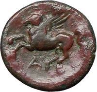 Syracuse SICILY317BC Agathocles Apollo Pegasus Winged Horse Ancient 