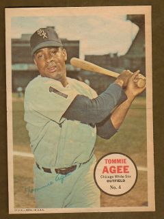 1967 Topps Poster Insert 4 Tommie Agee Chicago White Sox EX