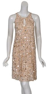 Aidan Mattox Glittery Sequins Trapeze Style Dress 4 New
