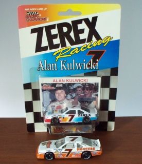 Alan Kulwicki #7 Hooters and Zerex Racing Ford promo 1/64 diecast lot 