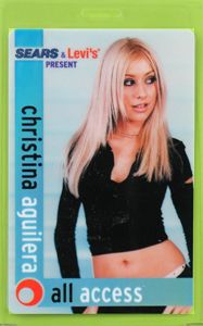 Christina Aguilera 2000 Tour Laminated Backstage Pass