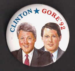 1992 Bill Clinton Al Gore 92 Campaign Button