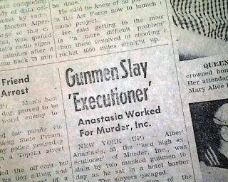 albert anastasia murder inc mob boss 1957 newspaper