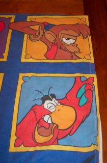 Vintage Walt Disney Aladdin Twin Size Sheet Set Abu Genie Iago Fabric 