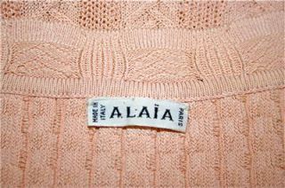 Vintage ~ ALAIA   PARIS ~ Peach Viscose Knit with Ribbing 