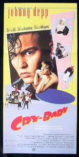 CRY BABY 90 John Waters JOHNNY DEPP Lords daybill Movie poster
