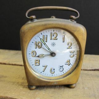 Junghans travel clock, brass, vintage, alarm