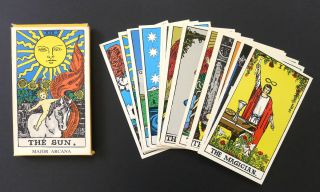 XXL Vintage 1968 Albano Rider Waite Deluxe Tarot Cards Deck Tarot 