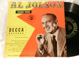 Al Jolson Souvenir Album Vol 3 Decca 5030 10 DG LP