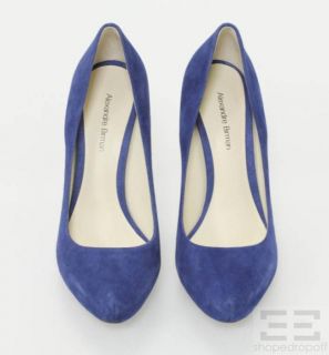 Alexandre Birman Cobalt Blue Suede Platform Heels Size 7 5