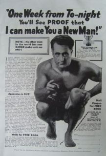 1936 Charles Atlas Muscle Body Building Photo Print Ad