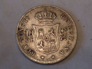 spain ten centavo 1885 alfonso xii higher grade silver coin
